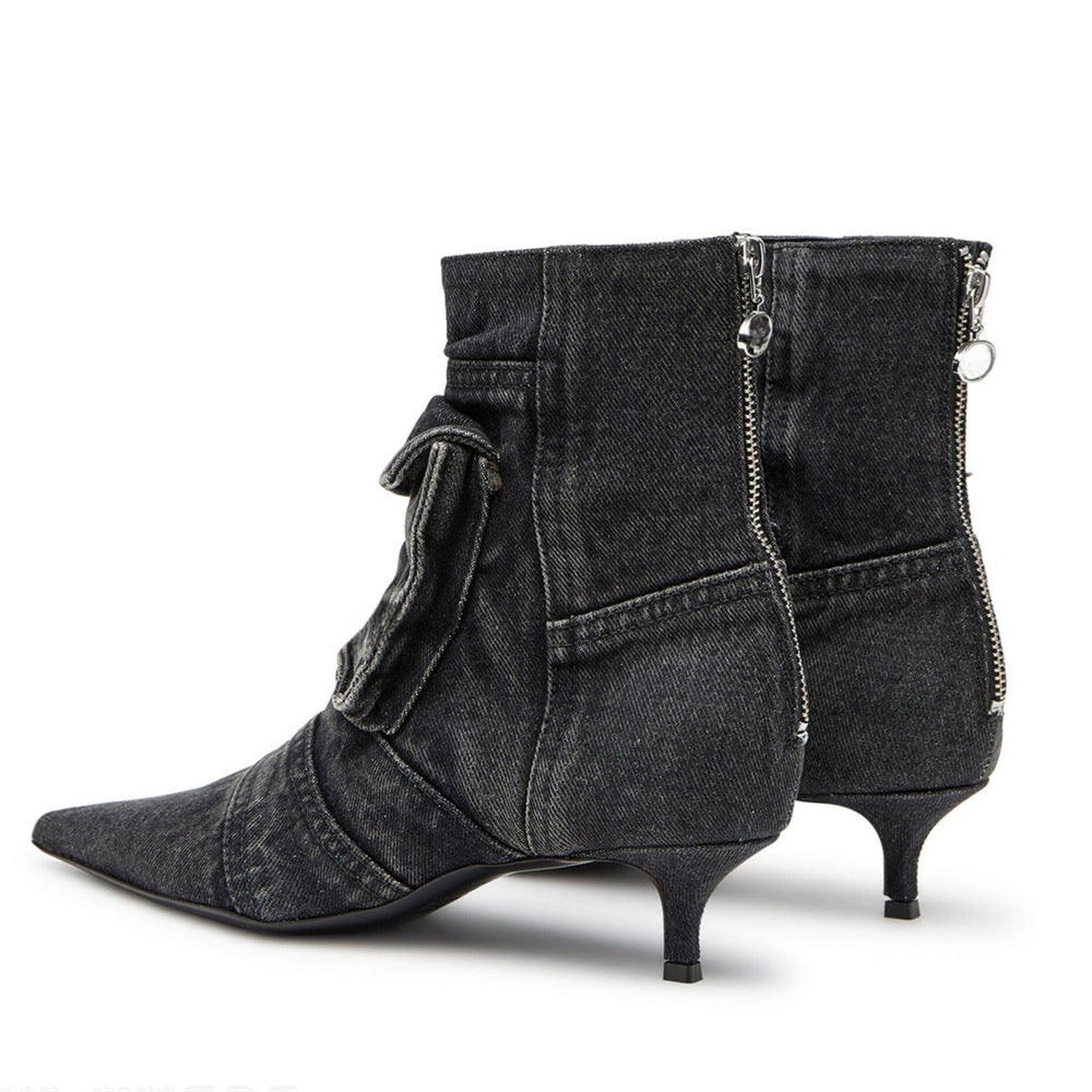 Roux Fold-Pocket Denim Boots