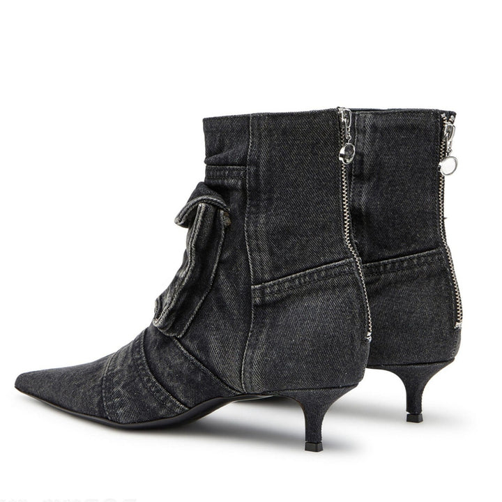 Roux Fold-Pocket Denim Boots