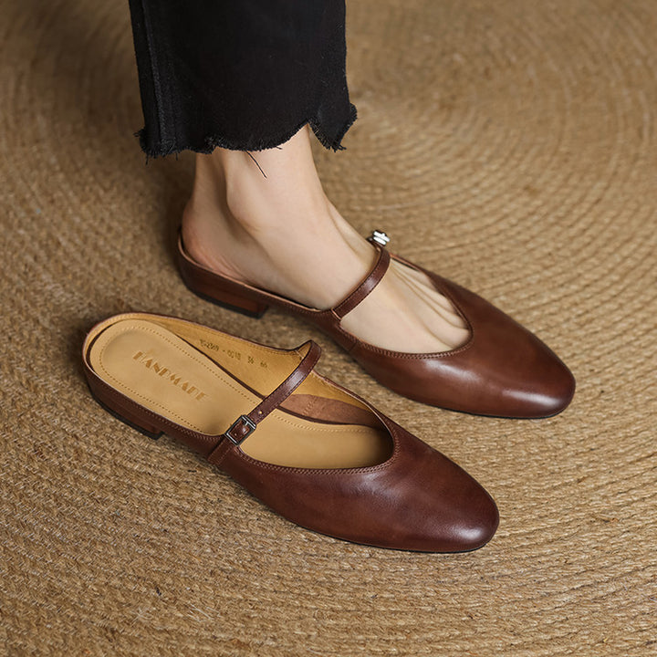 Selma Mary-Jane Leather Mules