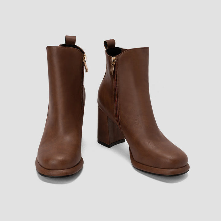 Noémie Rounded Block-Heel Ankle Boots