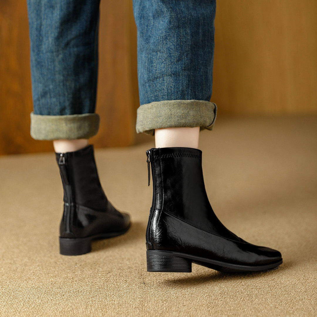 Marlenna Back-Zip Ankle Boots