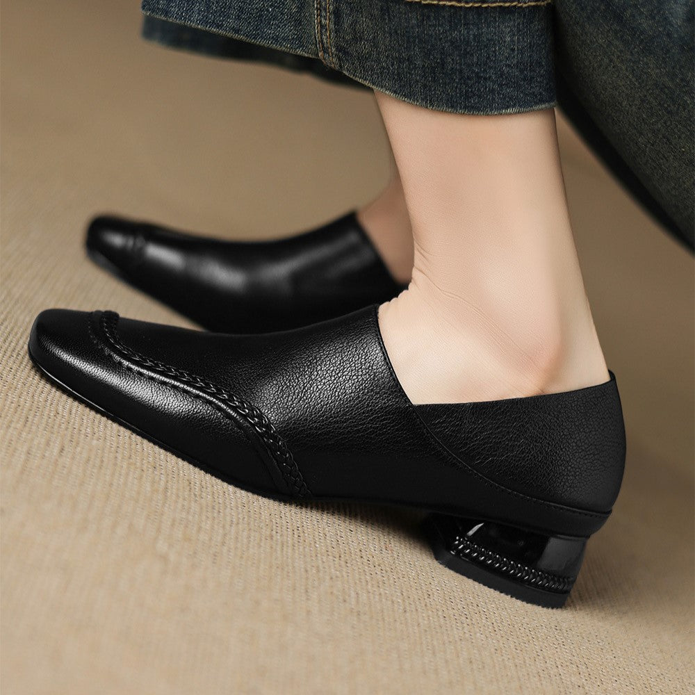 Marquette Square-Toe Leather Slip-On