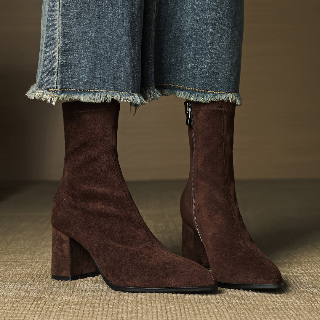 Élan Suede Leather Ankle Boots