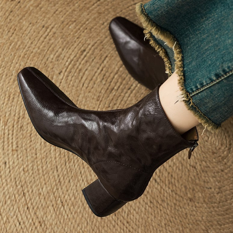 Marais Wrinkled Leather Ankle Boots