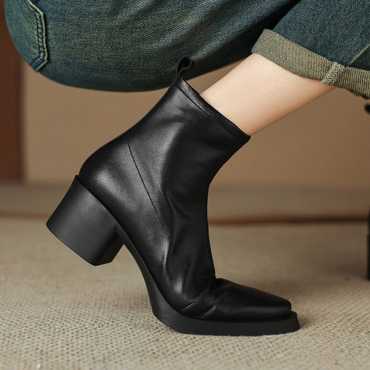Velisse Leather Block Boots