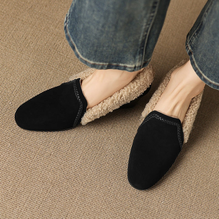 Caldena Shearling Leather Heel