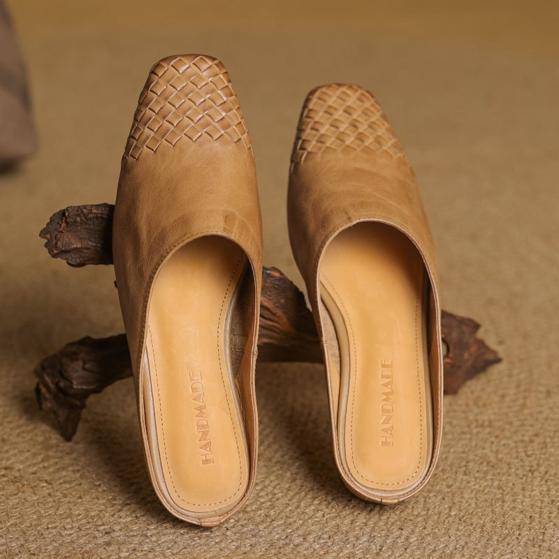 Arden Woven Leather Mules