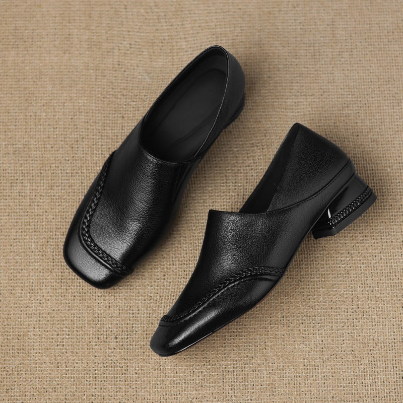 Marquette Square-Toe Leather Slip-On