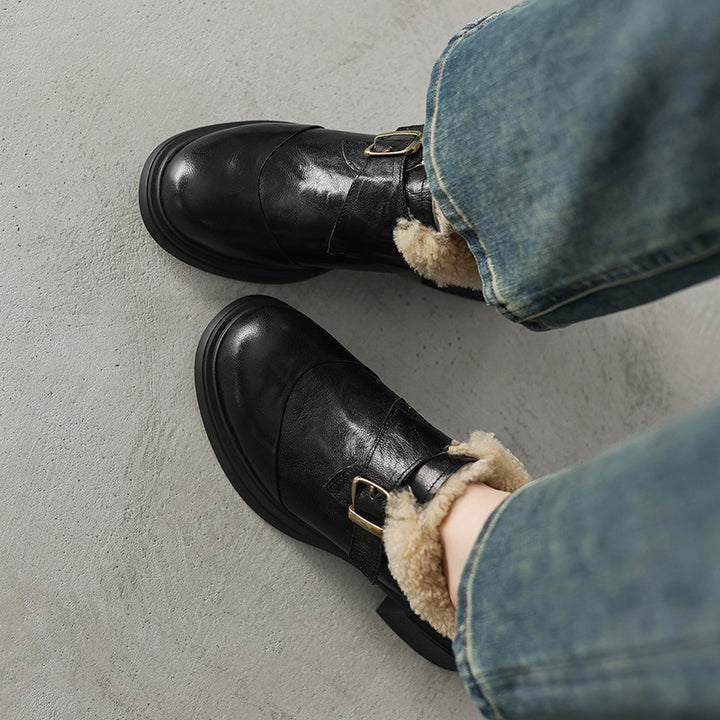 Ellesmere Shearling Leather Mid-Heel