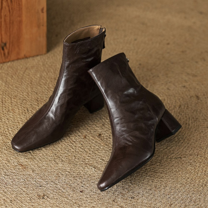 Marais Wrinkled Leather Ankle Boots