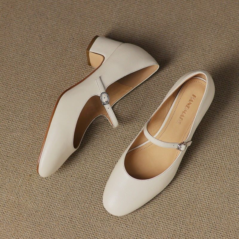 Corinne Leather Round-Toe Mary Jane