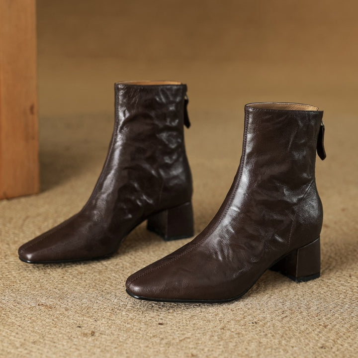 Marais Wrinkled Leather Ankle Boots