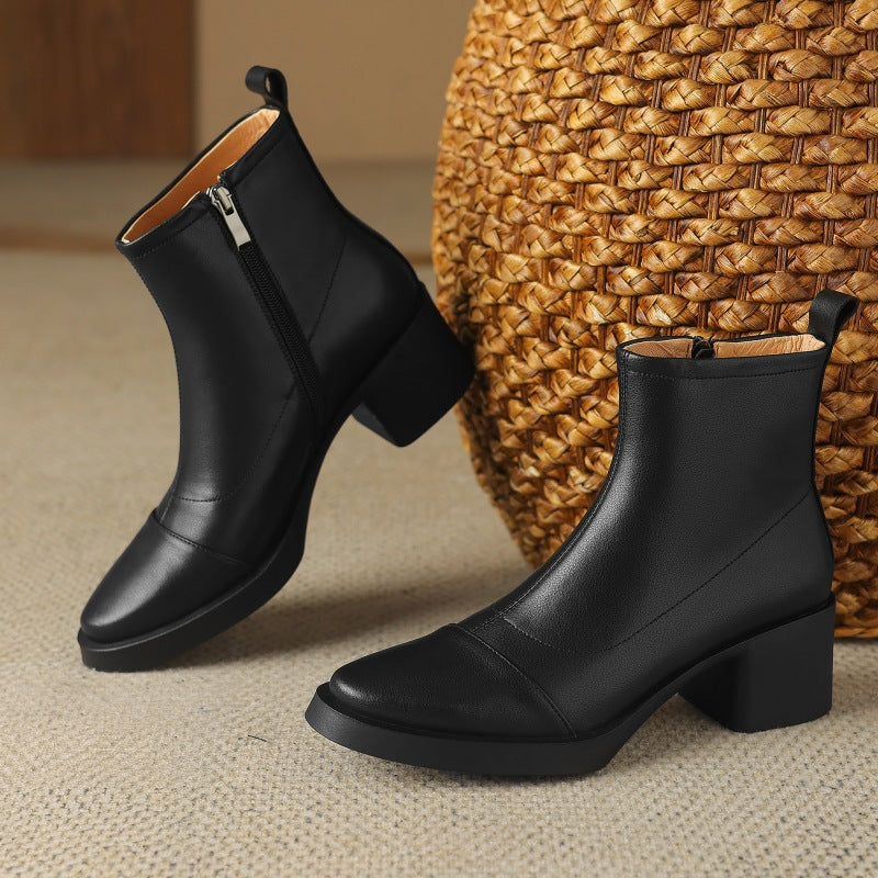 Velisse Leather Block Boots