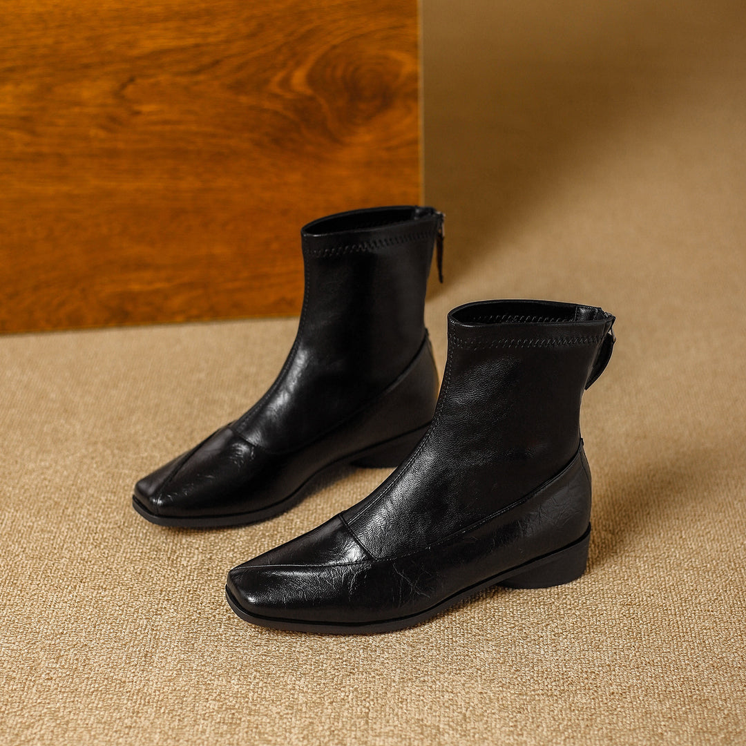 Marlenna Back-Zip Ankle Boots