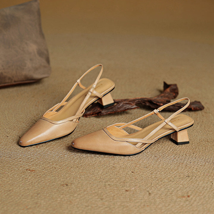 Velune Slingback Leather Heels
