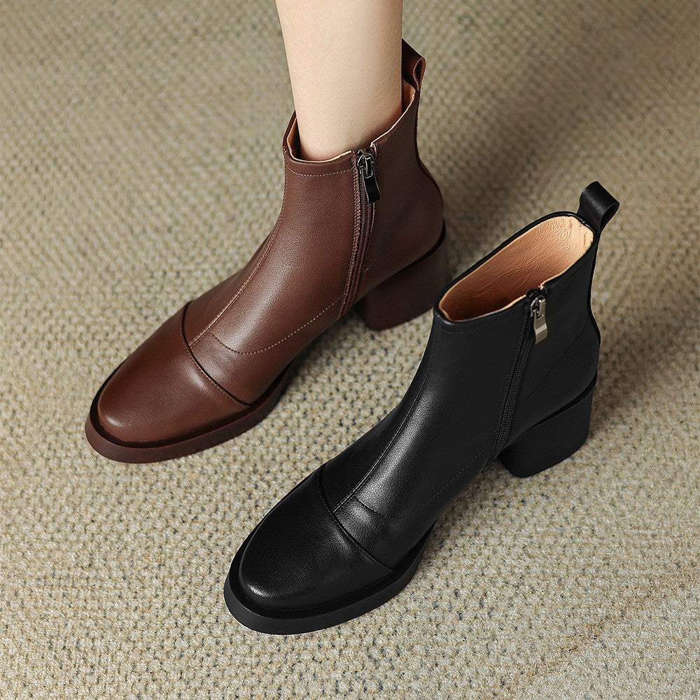 Velisse Leather Block Boots