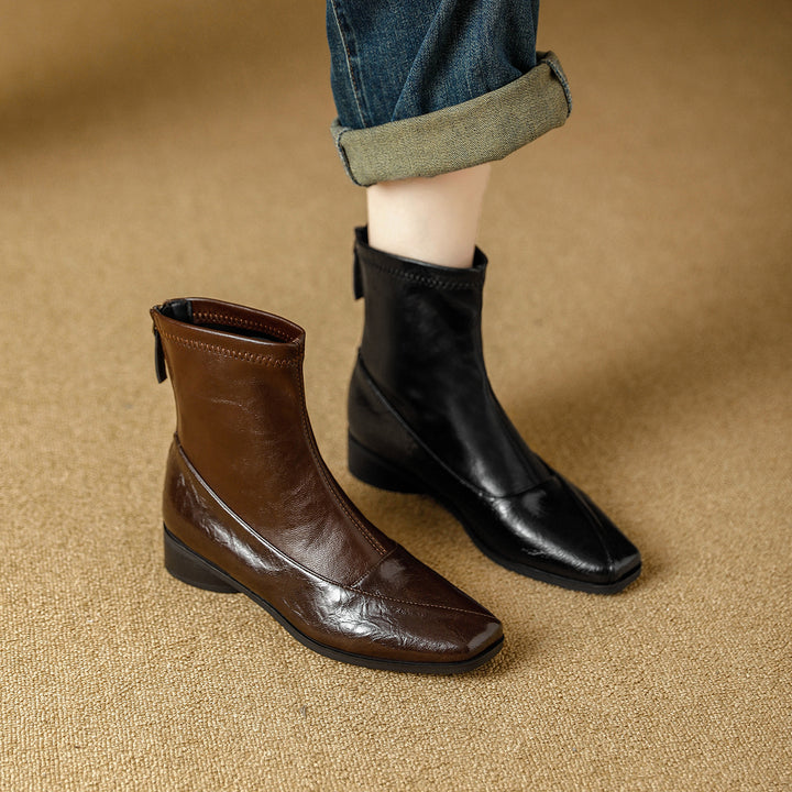 Marlenna Back-Zip Ankle Boots