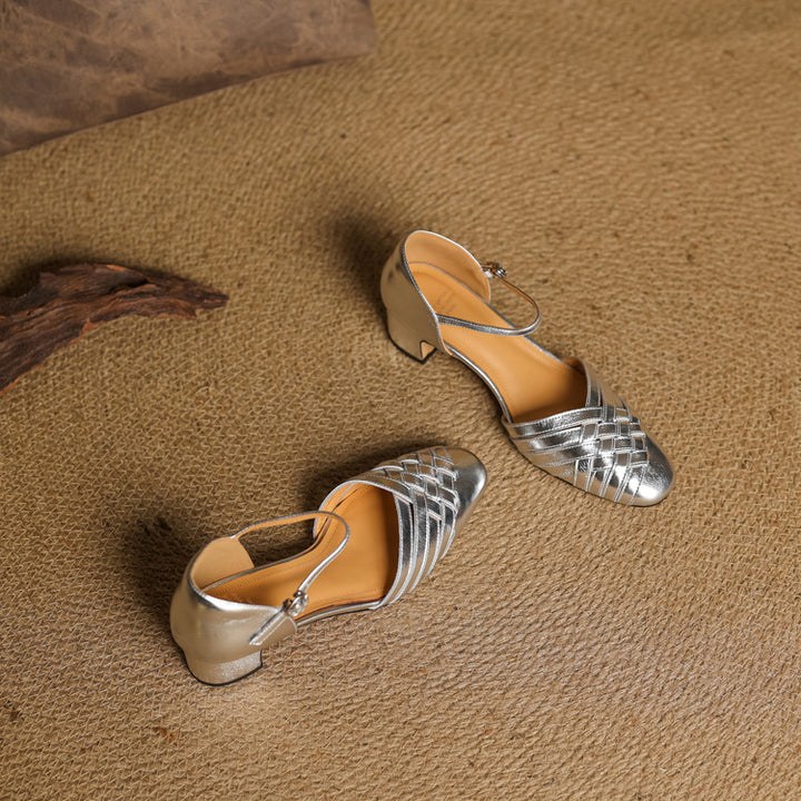 Marais Woven Leather Heels