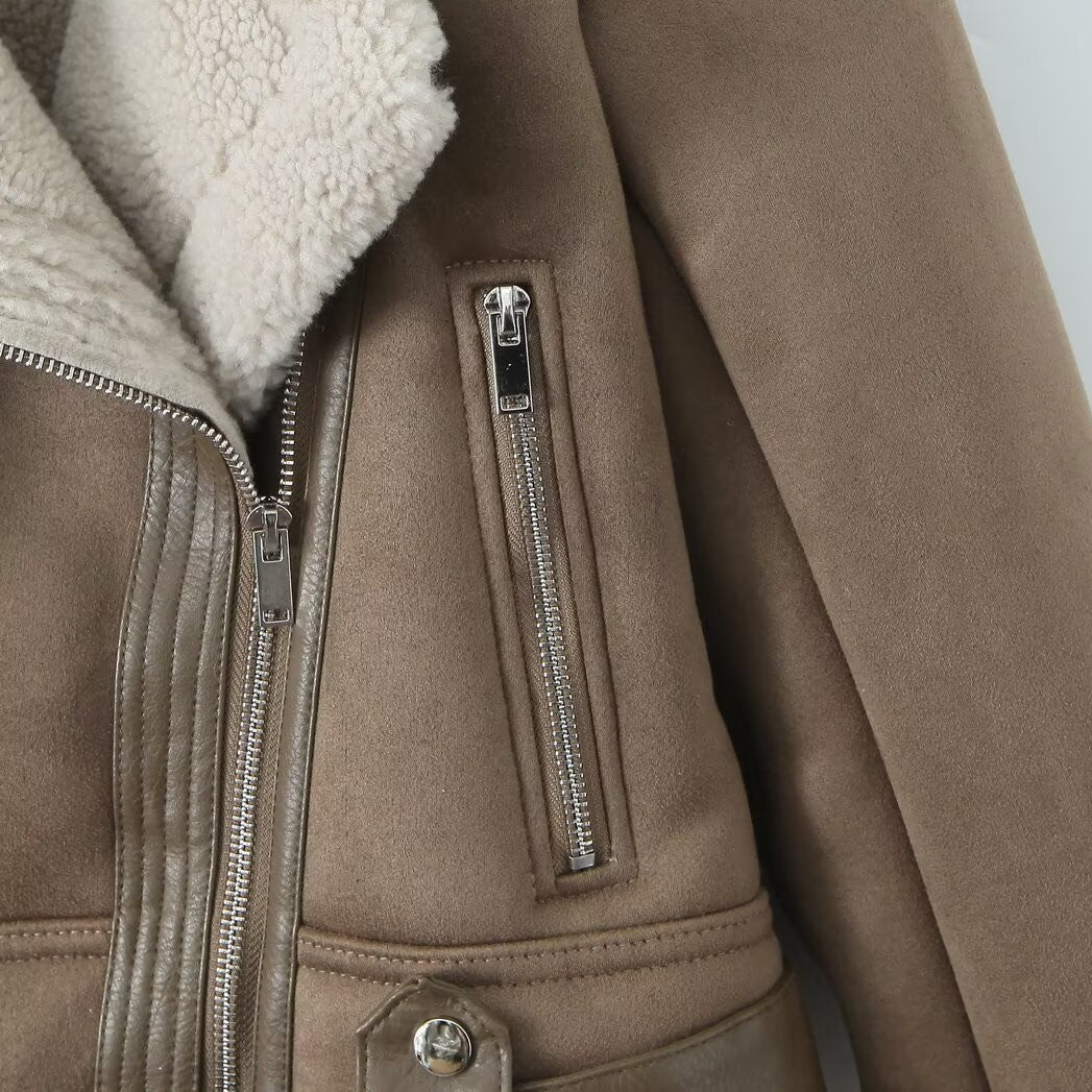 Calden Soft-Suede Shearling Jacket