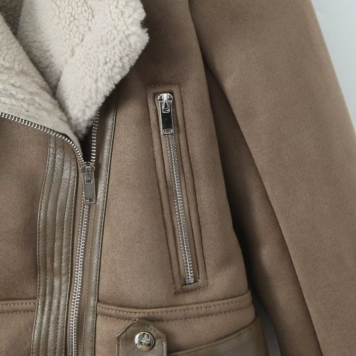 Calden Soft-Suede Shearling Jacket