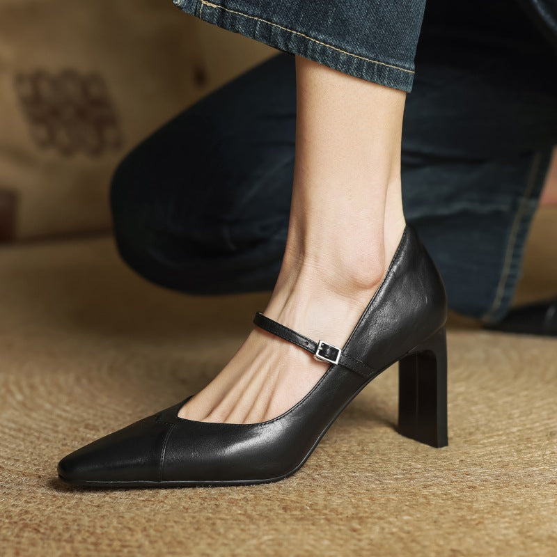 Rivelle Mary-Strap Leather Pumps