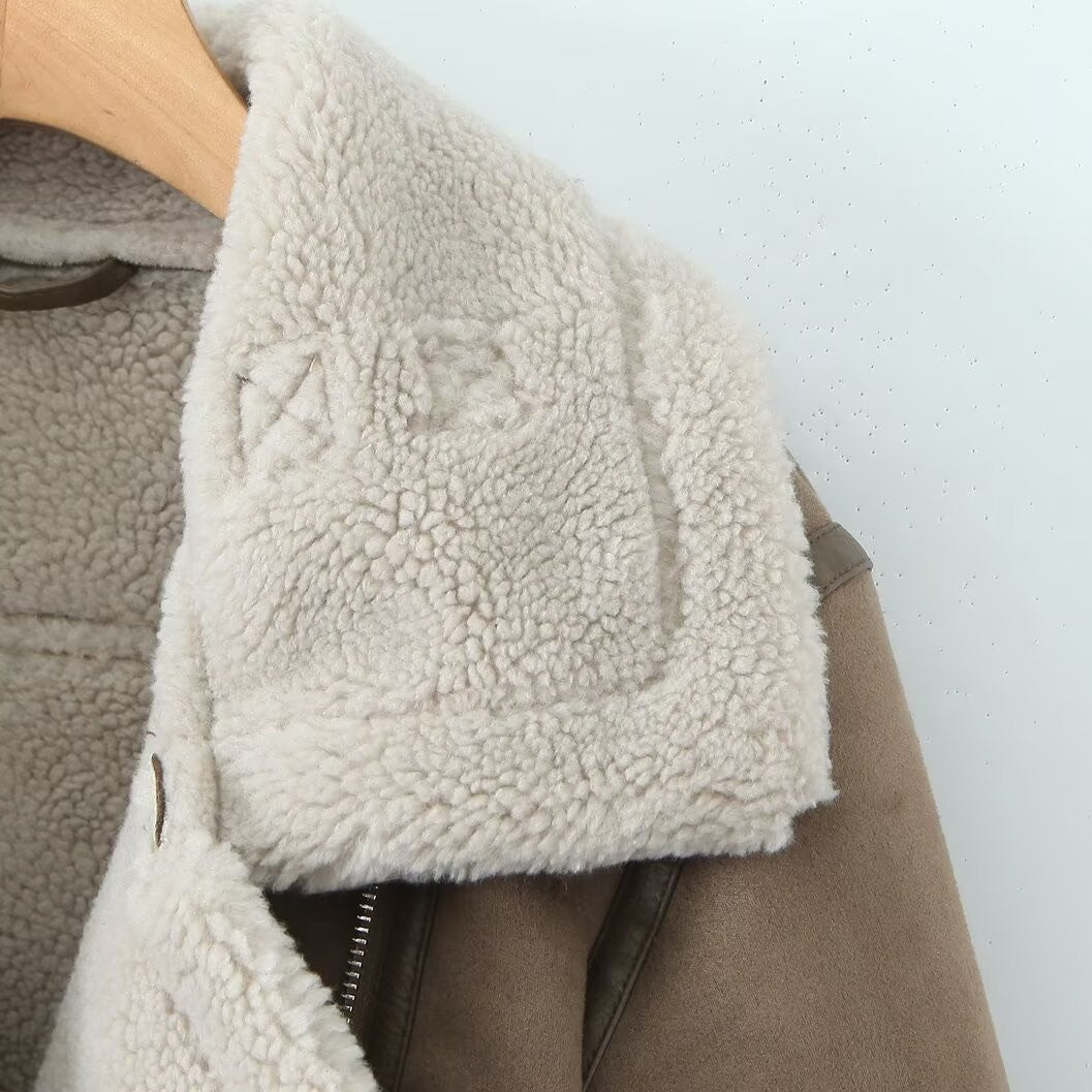 Calden Soft-Suede Shearling Jacket