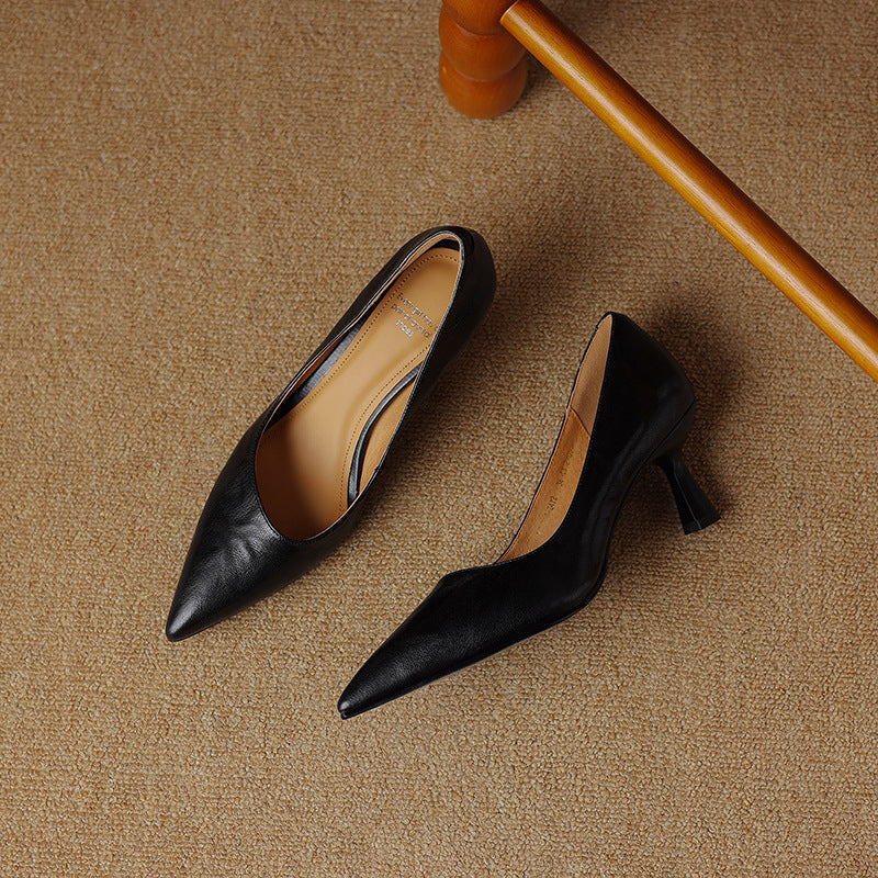 Mirelle Lambskin Leather Heels