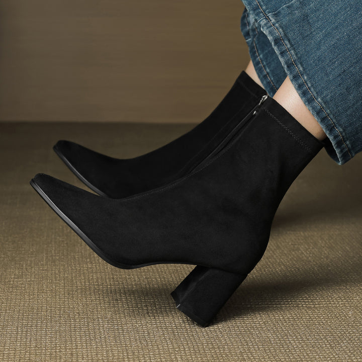 Élan Suede Leather Ankle Boots
