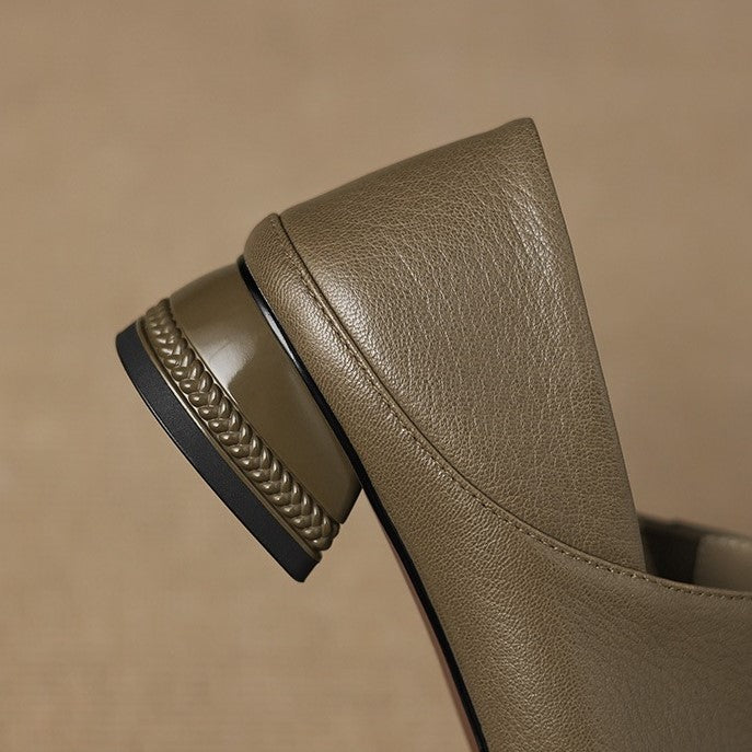 Marquette Square-Toe Leather Slip-On