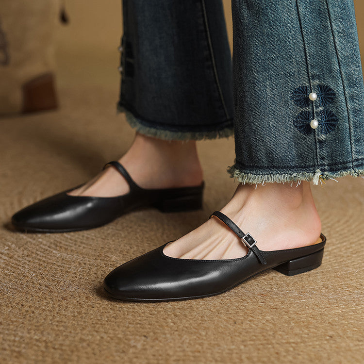 Selma Mary-Jane Leather Mules