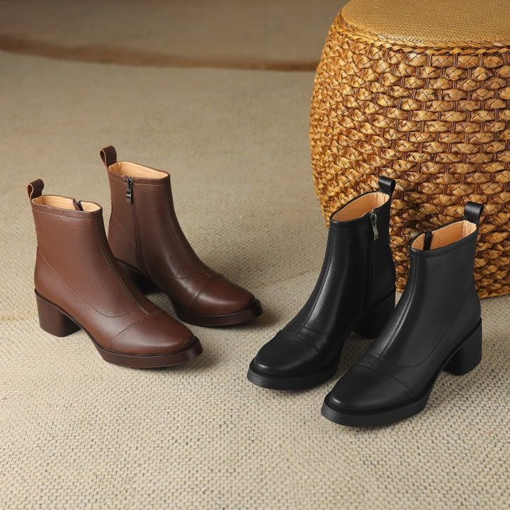 Velisse Leather Block Boots