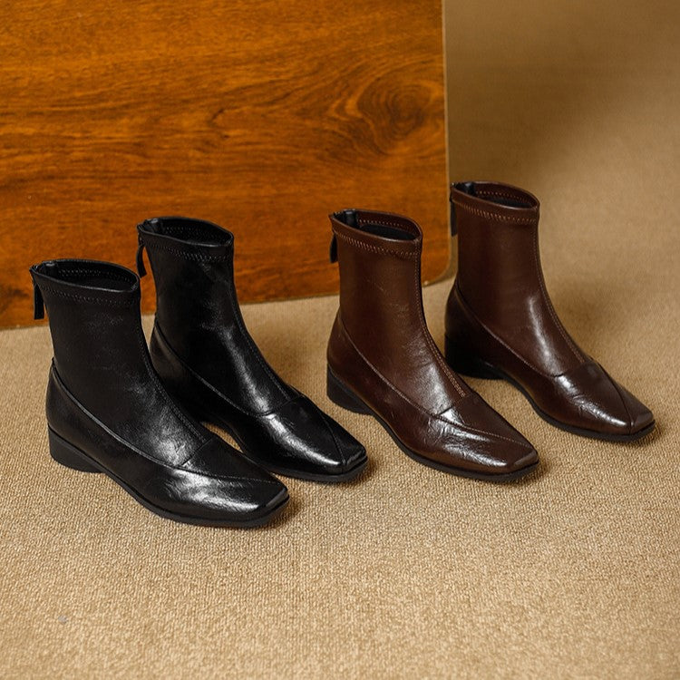 Marlenna Back-Zip Ankle Boots