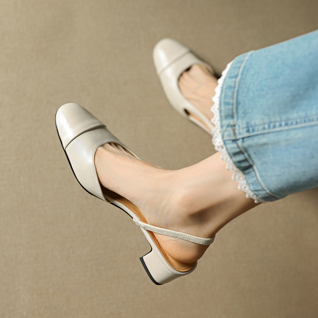 Caia Slingback Leather Heels