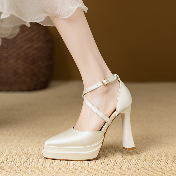 Aure Cross-Strap Platform Heels