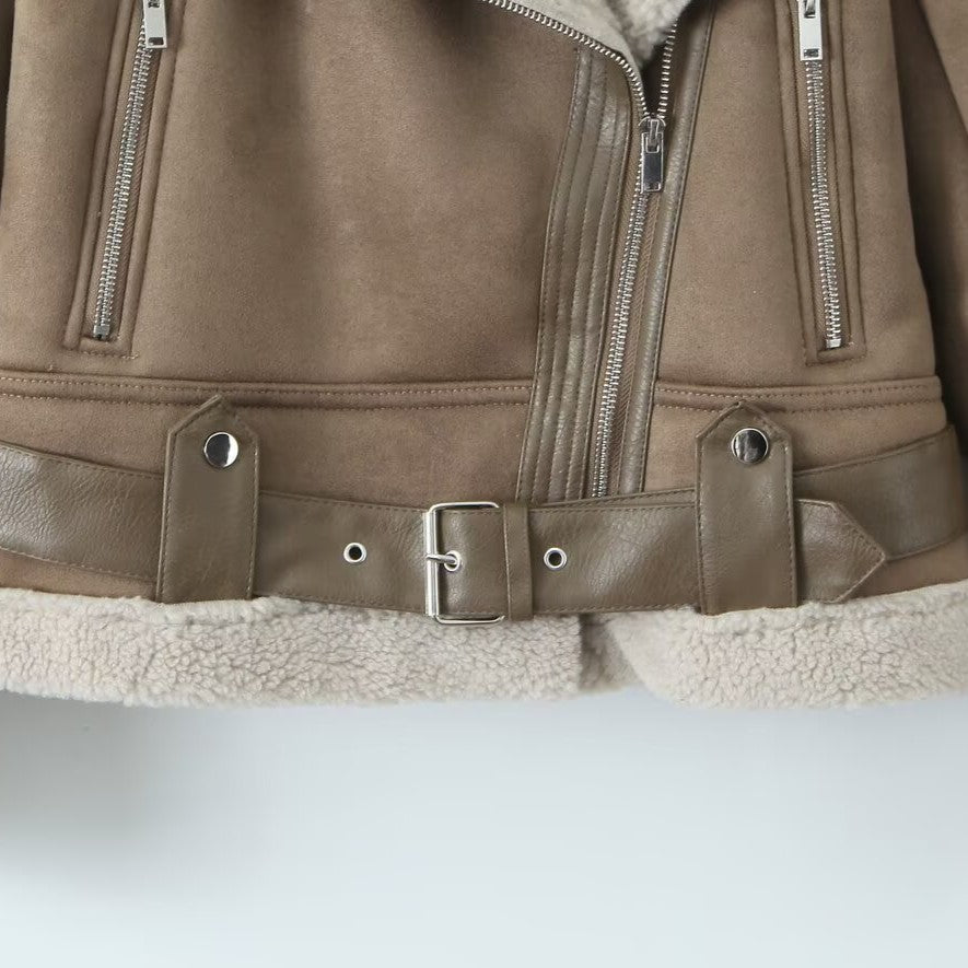 Calden Soft-Suede Shearling Jacket