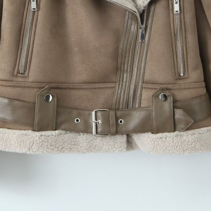 Calden Soft-Suede Shearling Jacket