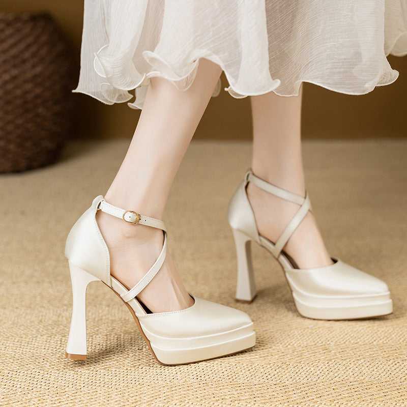 Aure Cross-Strap Platform Heels