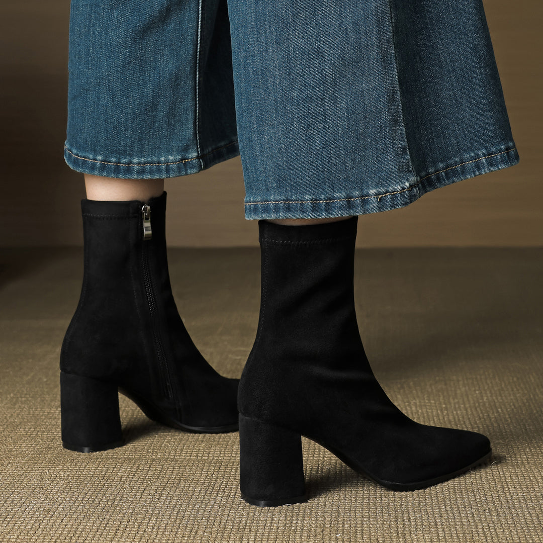 Élan Suede Leather Ankle Boots