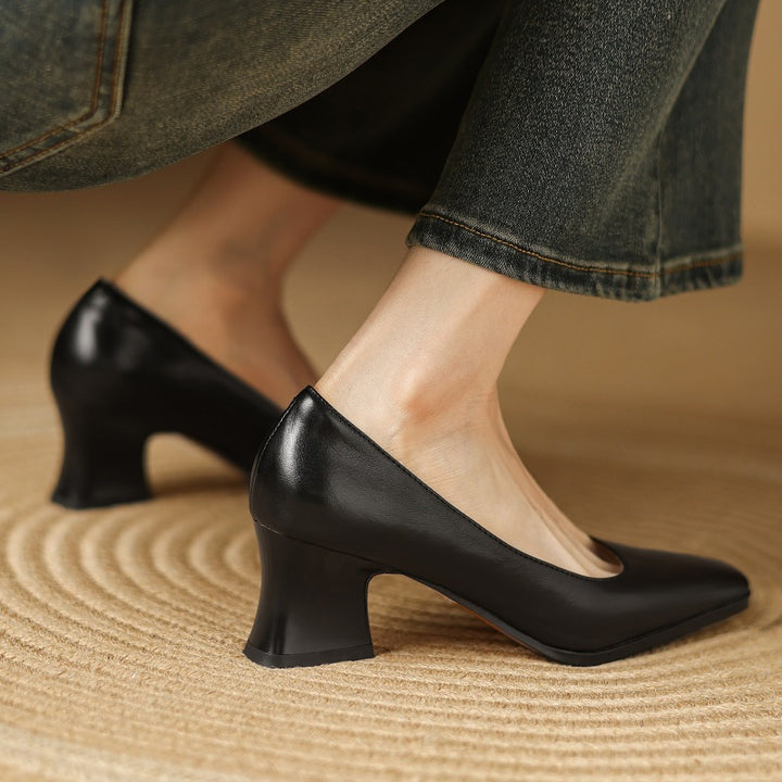 Oriel Leather Square Pumps