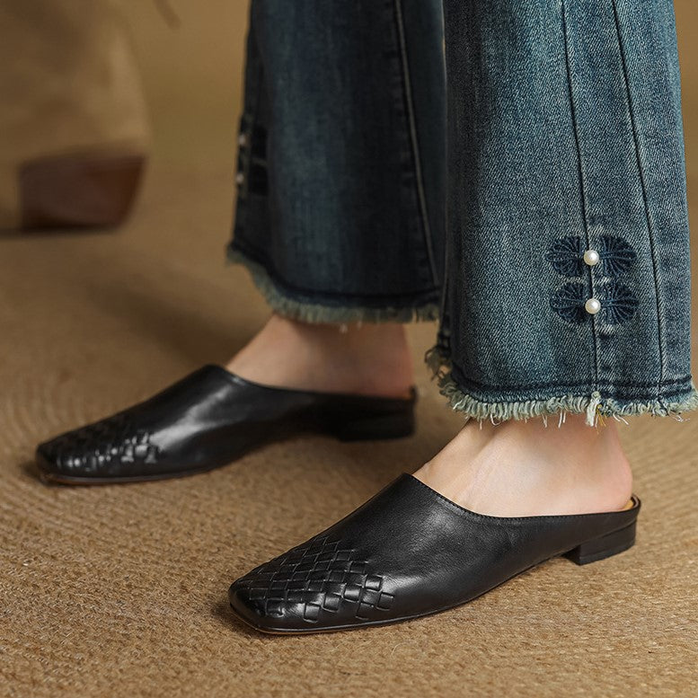 Arden Woven Leather Mules