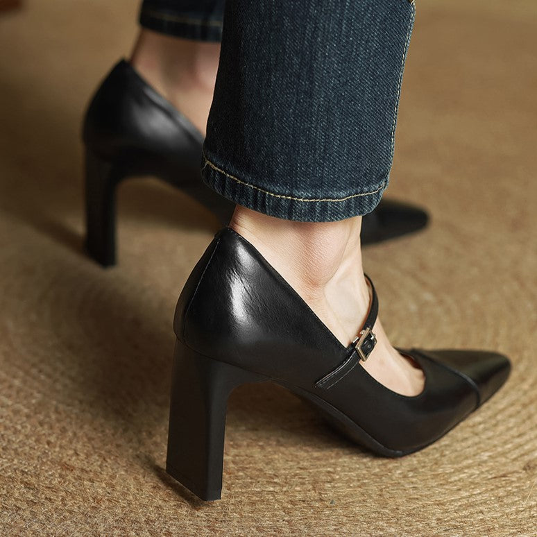Rivelle Mary-Strap Leather Pumps