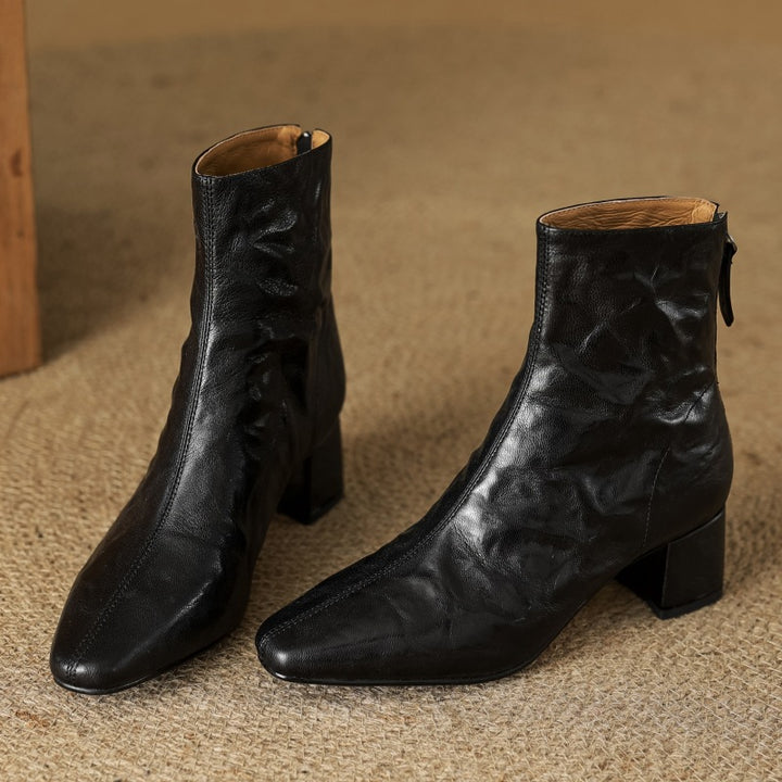 Marais Wrinkled Leather Ankle Boots