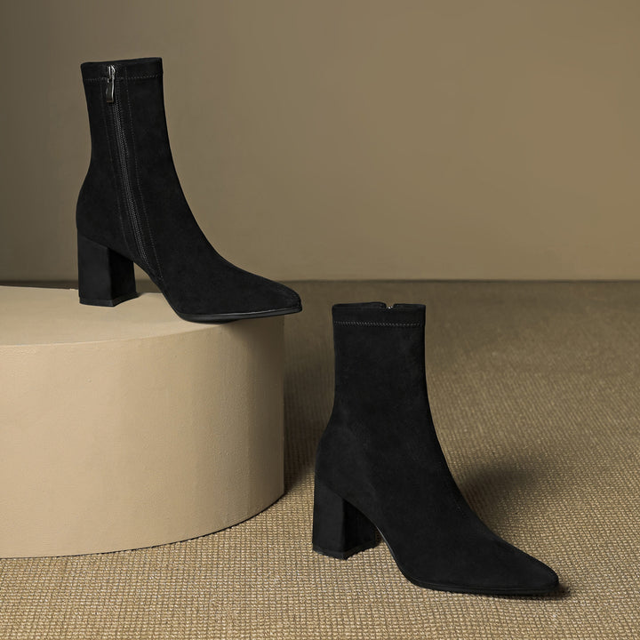 Élan Suede Leather Ankle Boots