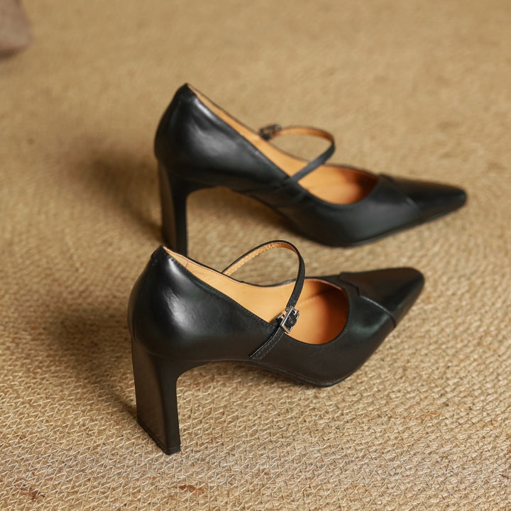 Rivelle Mary-Strap Leather Pumps