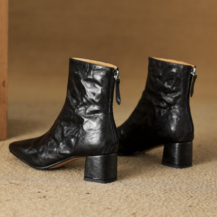 Marais Wrinkled Leather Ankle Boots