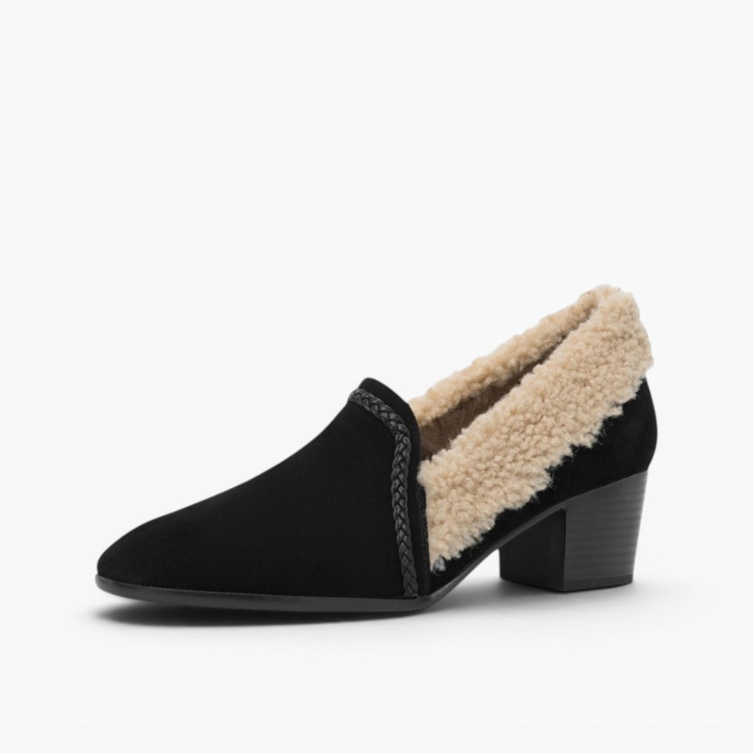 Caldena Shearling Leather Heels
