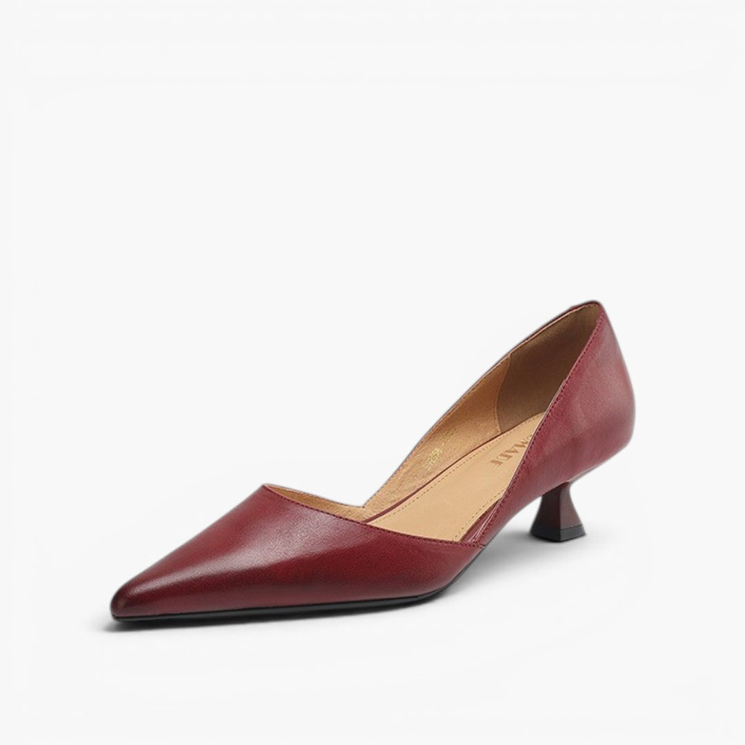 Ceyra Leather Kitten Heels