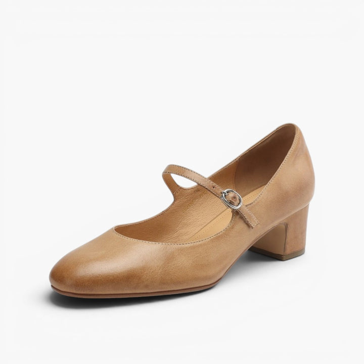Caelen Leather Block Heels