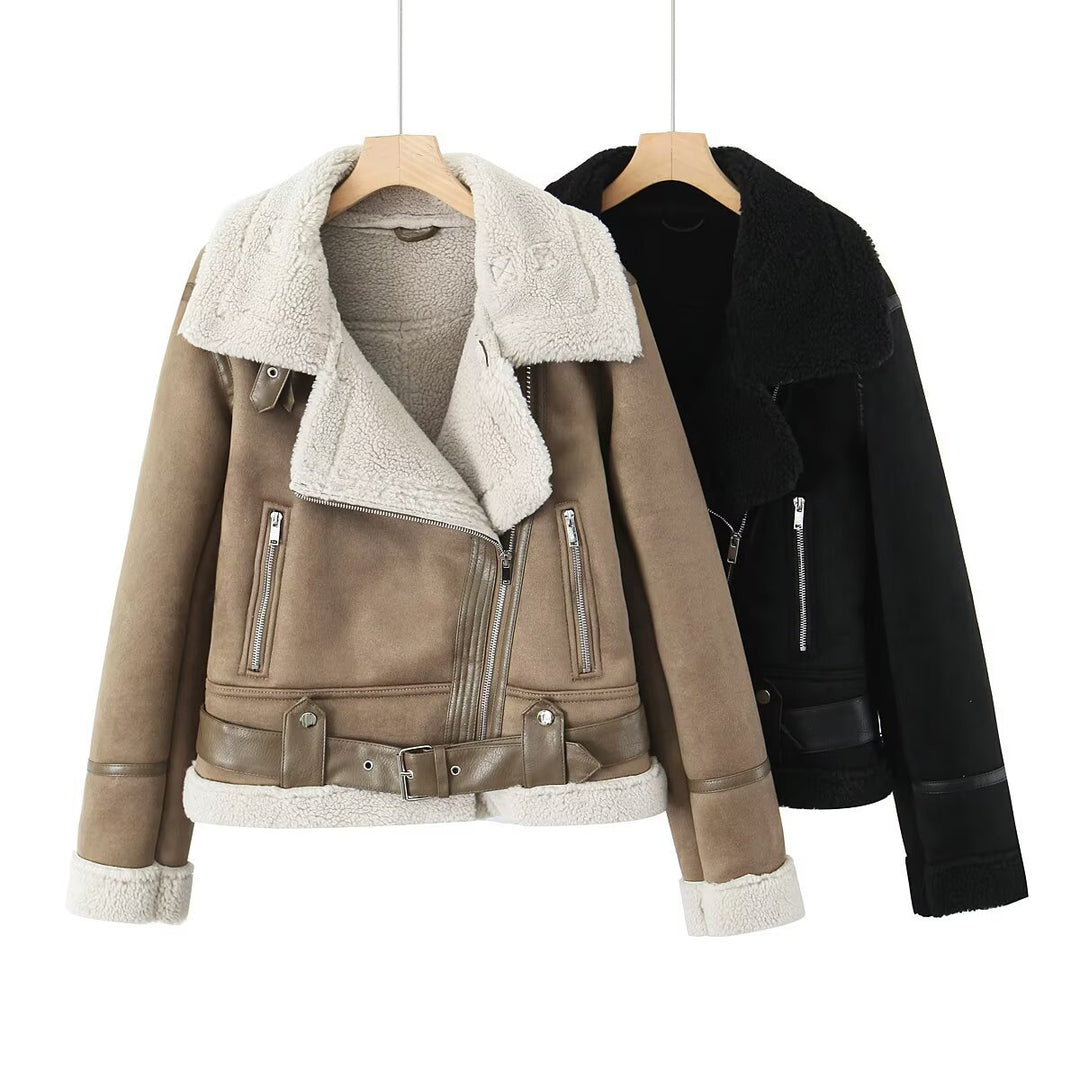 Calden Soft-Suede Shearling Jacket