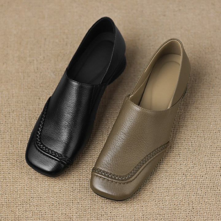 Marquette Square-Toe Leather Slip-On